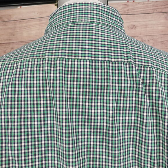 ROUNDTREE & YORKE GREEN GINGHAM CHECK BUTTON DOWN SHIRT MENS SZ L LARGE - Picture 5 of 6